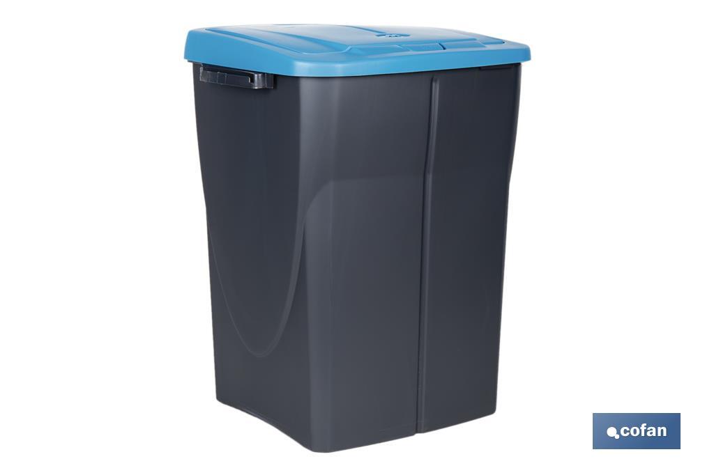 Imagen Adicional de Cubo de basura azul para reciclar materiales de papel y cartón