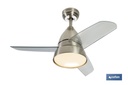 Imagen Adicional de Ventilador de techo de 3 aspas con acabado en acero y con luz led