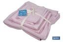 Imagen Adicional de Juego de 3 toallas de color rosa claro con 580 g/m2