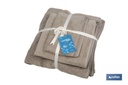 Imagen Adicional de Juego de 3 toallas de color beige con 580 g/m2