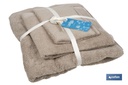 Imagen Adicional de Juego de 3 toallas de color beige con 580 g/m2