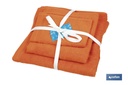 Imagen Adicional de Juego de 3 toallas de color naranja (orange) con 580 g/m2
