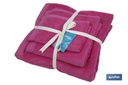 Imagen Adicional de Juego de 3 toallas de color fucsia con 580 g/m2