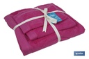 Imagen Adicional de Juego de 3 toallas de color fucsia con 580 g/m2