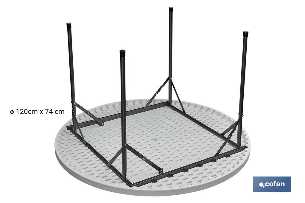 Imagen Adicional de Mesa plegable redonda de color blanco