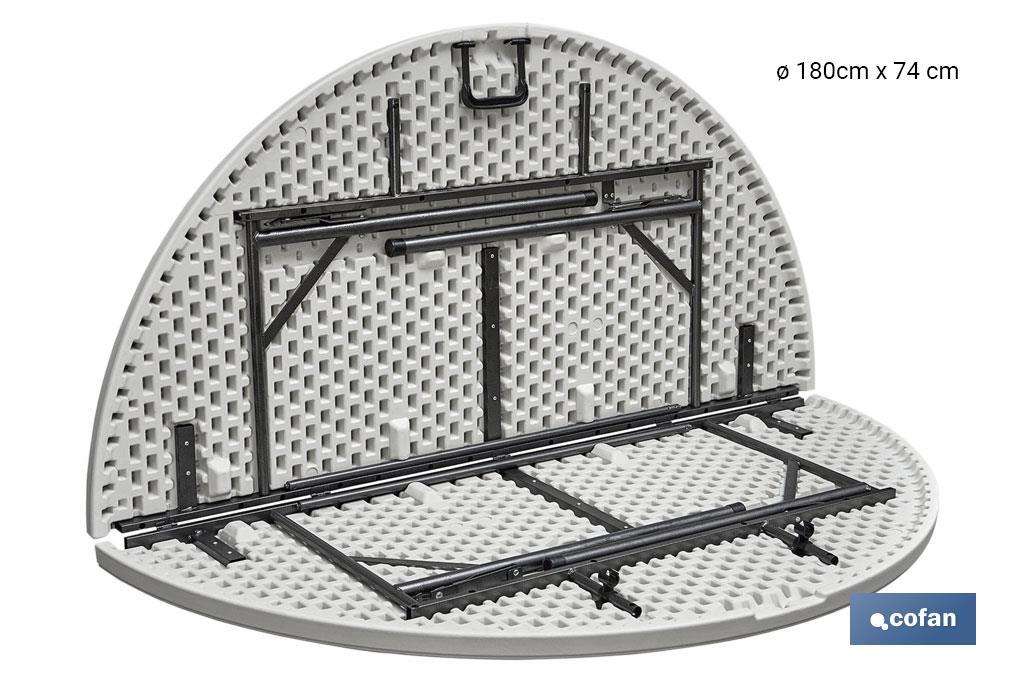 Imagen Adicional de Mesa Redonda Plegable Blanca