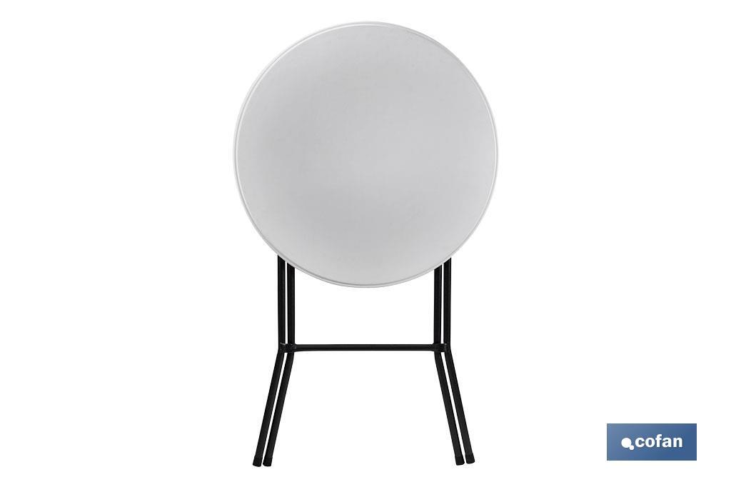 Imagen Adicional de Mesa alta plegable redonda de color blanco