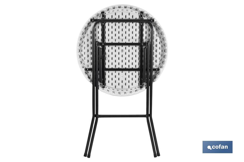 Imagen Adicional de Mesa alta plegable redonda de color blanco