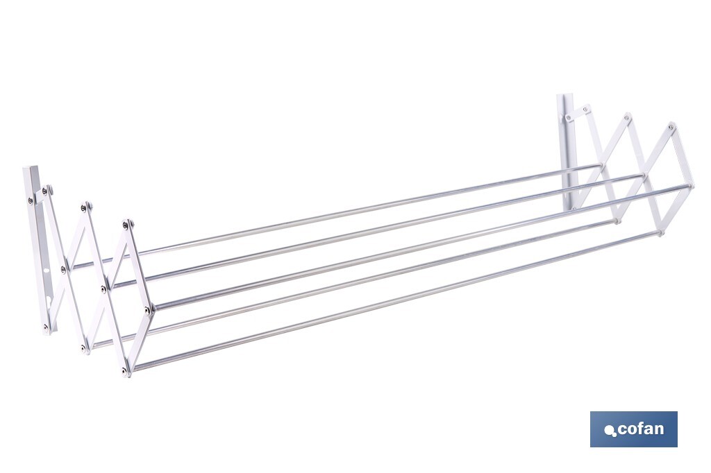 Imagen Adicional de Tendedero de pared extensible en aluminio pulido