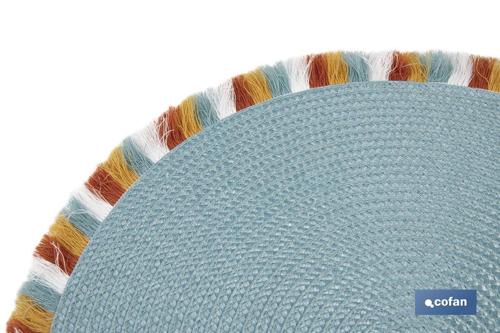 Imagen Adicional de Bajoplatos redondos con flecos de colores