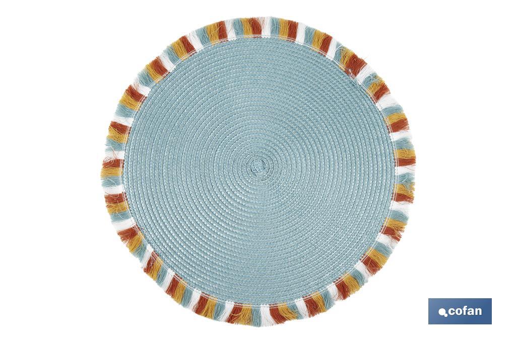 Imagen Adicional de Bajoplatos redondos con flecos de colores