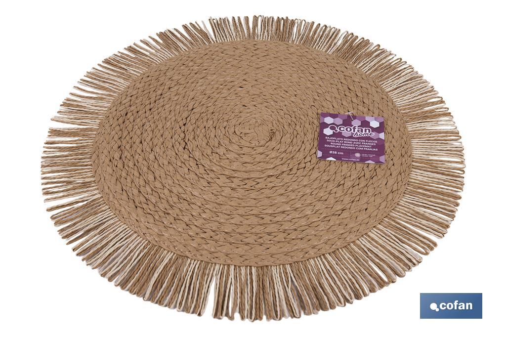 Imagen Adicional de Bajoplatos redondos con flecos decorativos