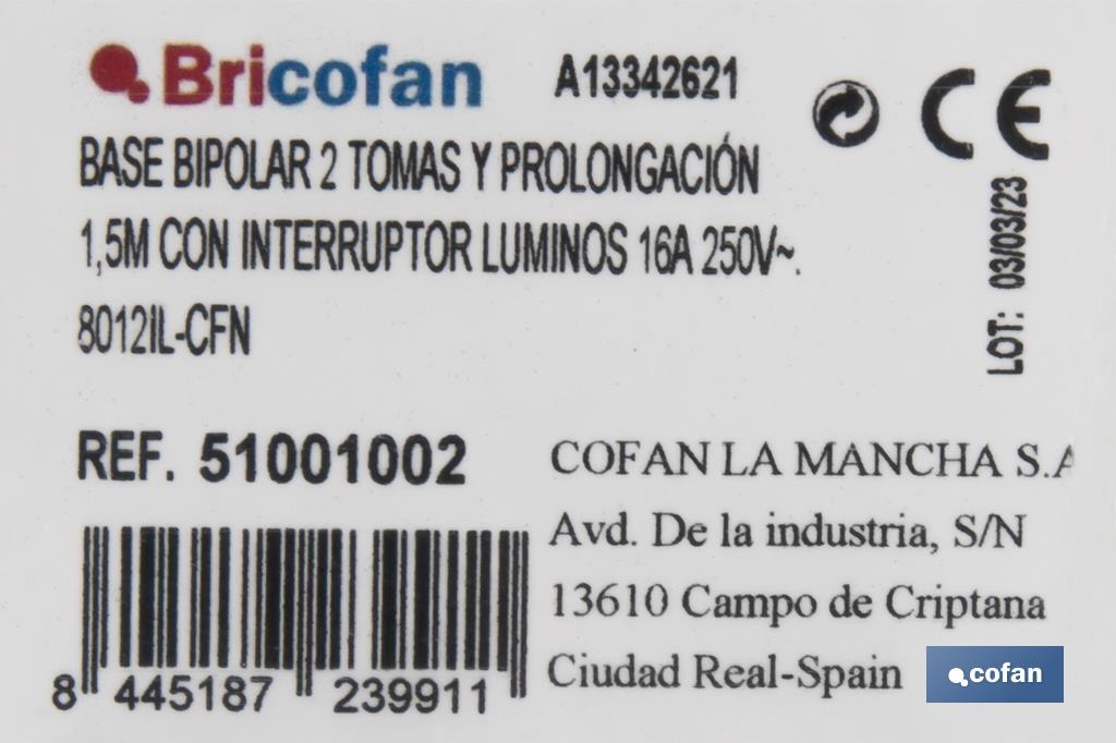 Imagen Adicional de Base múltiple de dos tomas