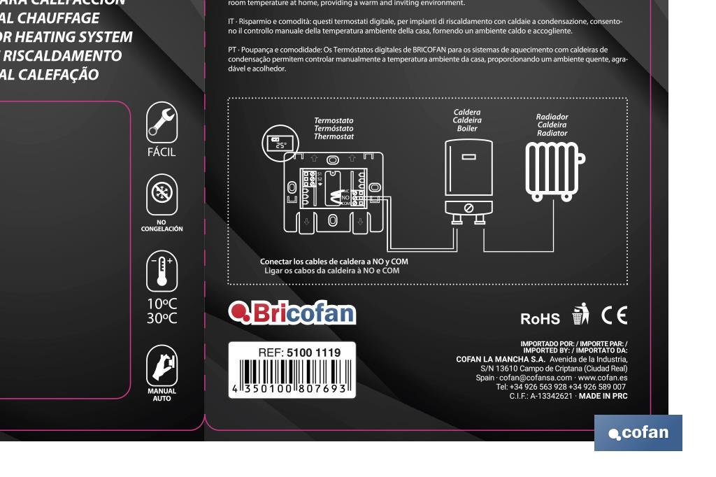 Imagen Adicional de Termostato para calefacción digital