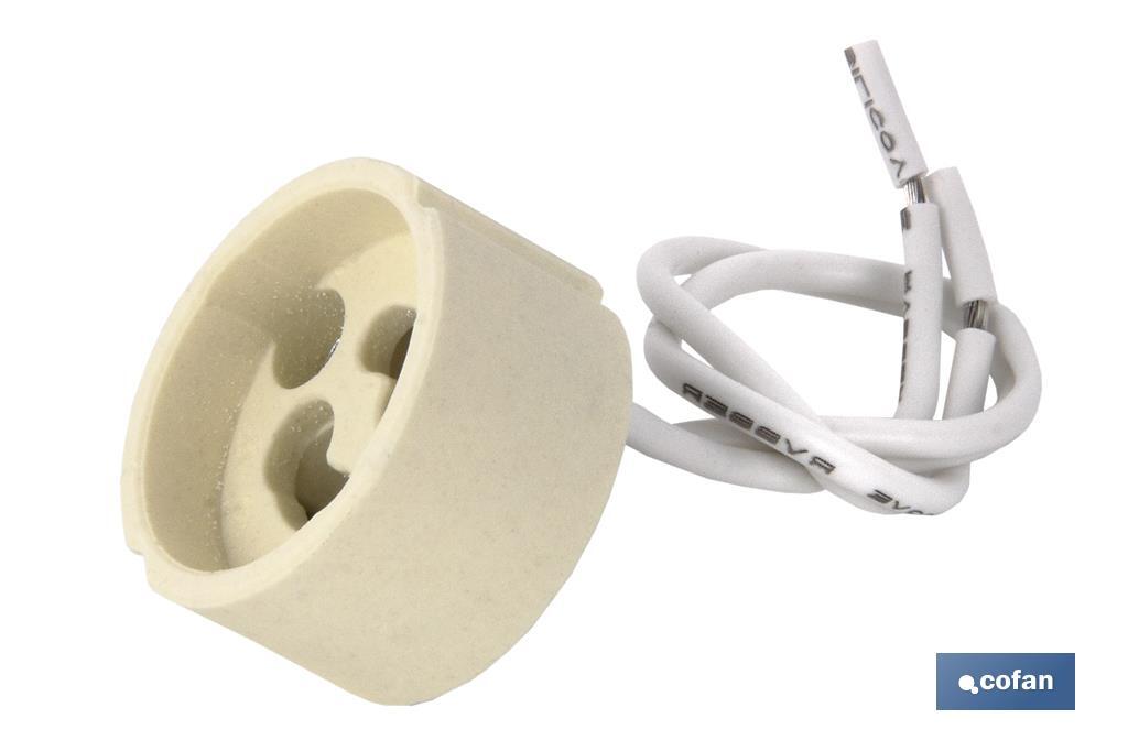 Imagen Adicional de Portalámparas cerámico con casquillo y cable