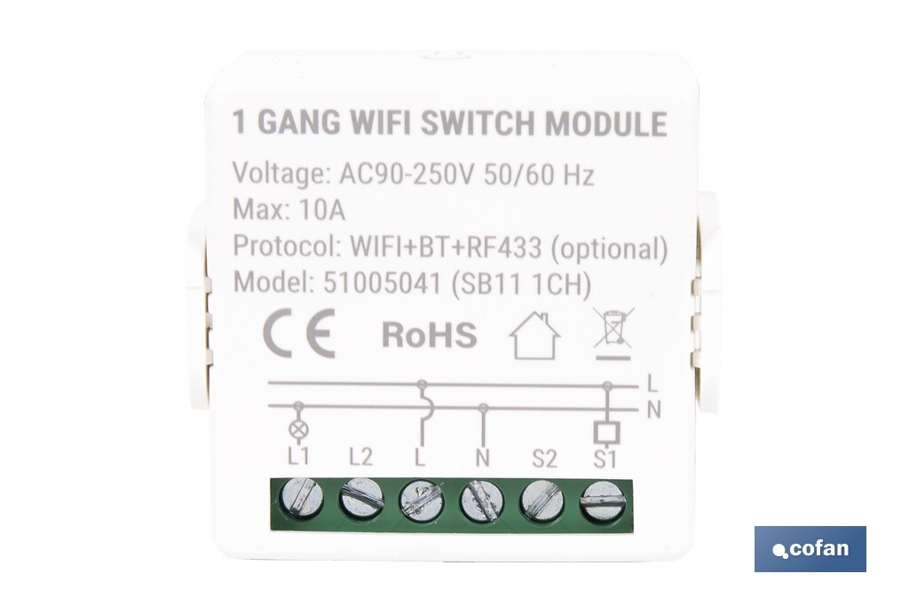 Imagen Adicional de Relé inteligente de 1 interruptor WiFi