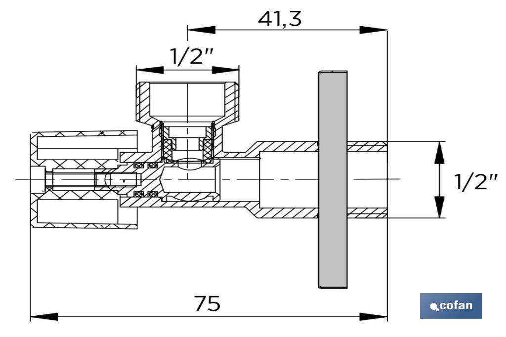 Imagen Adicional de Set de 2 Válvulas de Escuadra  Fabricada en Latón CW617N