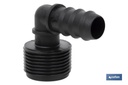 Imagen Adicional de Conector en forma de Codo con Rosca Macho 3/4'' color Negro