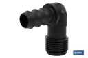 Imagen Adicional de Conector en forma de Codo con Rosca Macho 3/4'' color Negro