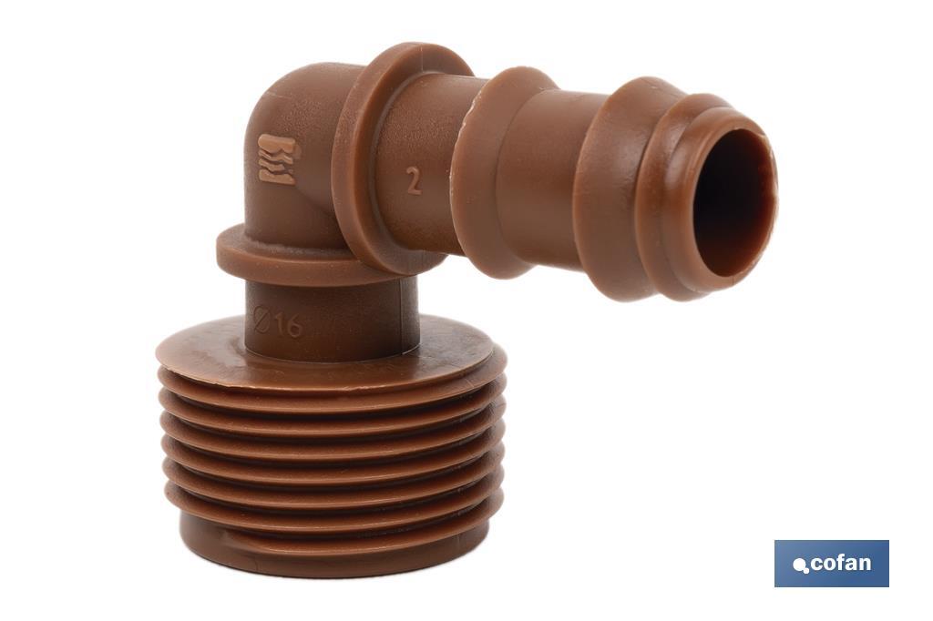 Imagen Adicional de Conector en forma de Codo con Rosca Macho 3/4''