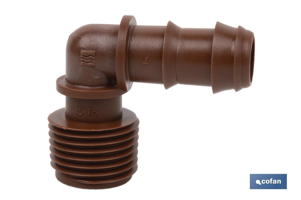 Imagen Adicional de Conector en forma de Codo con Rosca Macho 3/4''