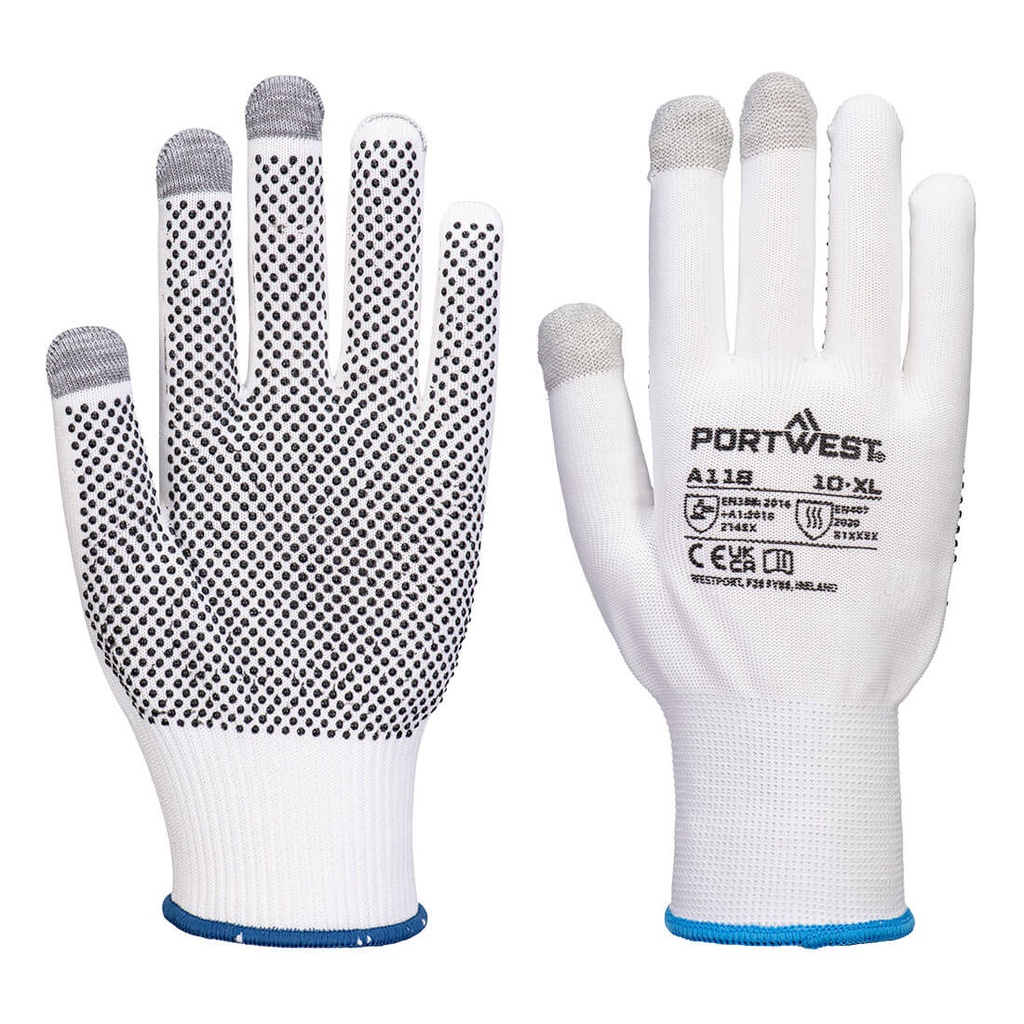 A118 - Guante Grip 13 PVC Dotted Touchscreen  (Pack 12)