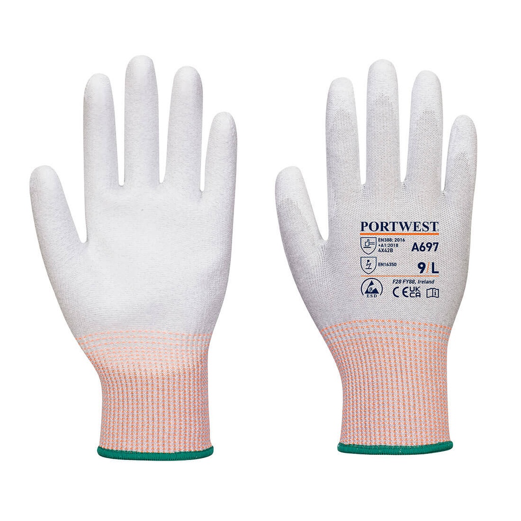 A697 - Guante LR13 ESD palma de PU (Pack 12)
