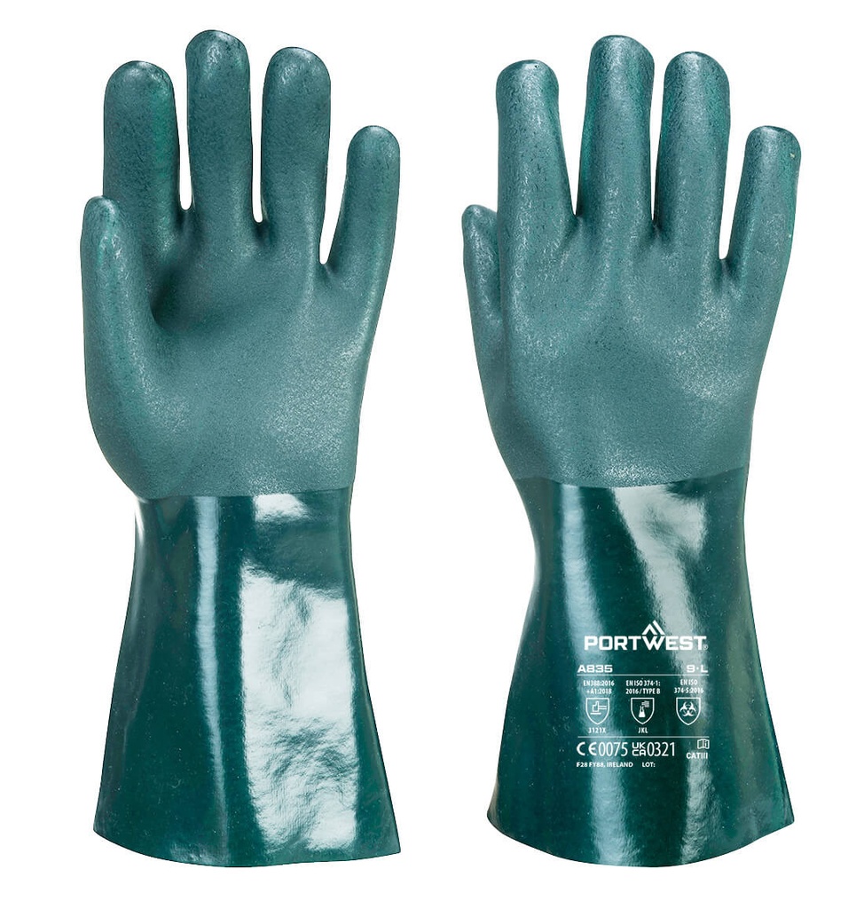 A835 - Guante de PVC de doble inmersión, 35cm