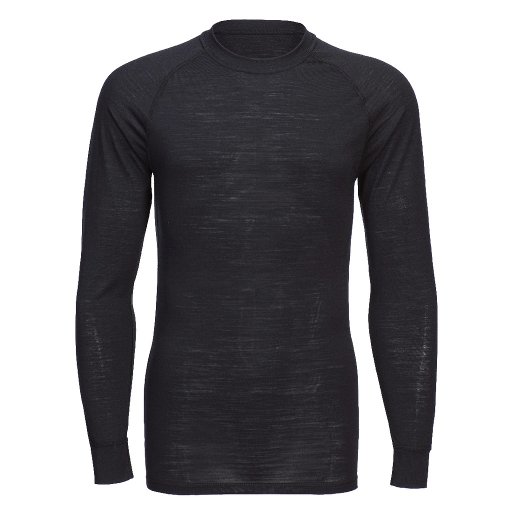 B183 - Camiseta de Lana Merino de manga larga y cuello redondo