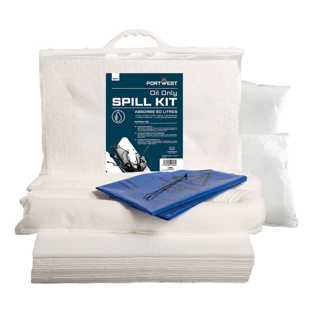 SM61 - Kit derrames lubricantes y combustibles 50 litros, PACK 3 UDS