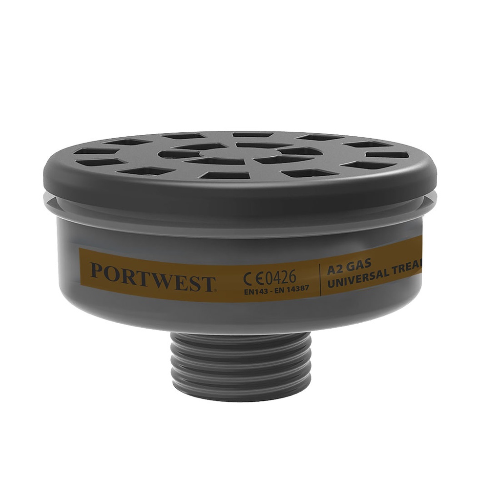 P906 - Filtro para gases A2, con rosca universal  Negro. cajas de  6  unidades