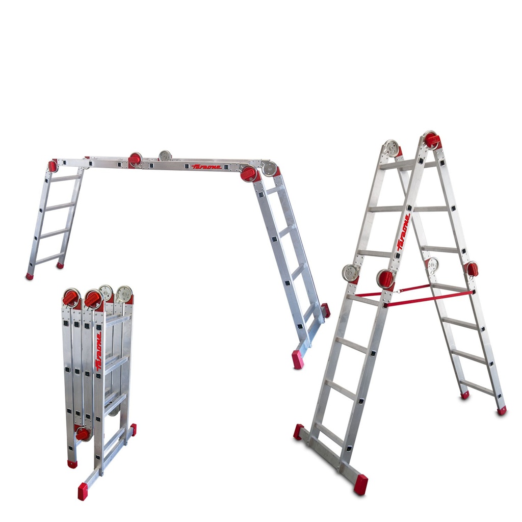 EA614 | Escalera articulada multiusos super Profesional en aluminio de 14 peldaños .