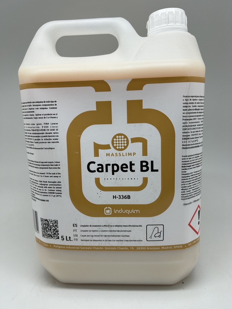 Limpiador de moquetas y alfombras a maquina Inyección / Extracción CARPET BL 5L H-336B