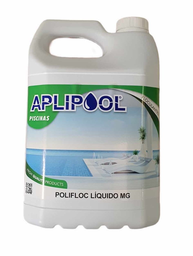 FLOCULANTE LIQUIDO POLIFLOC LÍQUIDO MG APLIPOOL 5 L.