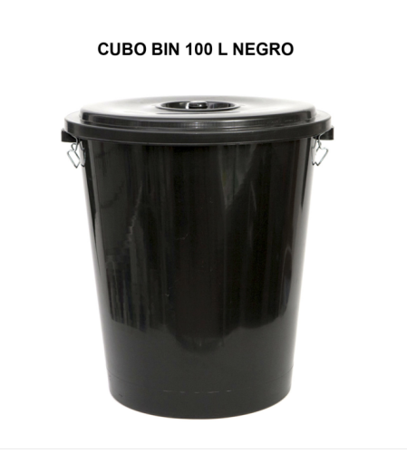 CUBO BASURA 100 L. NEGRO