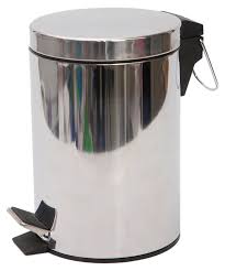 PAPELERA ACERO INOX CON PEDAL 5L