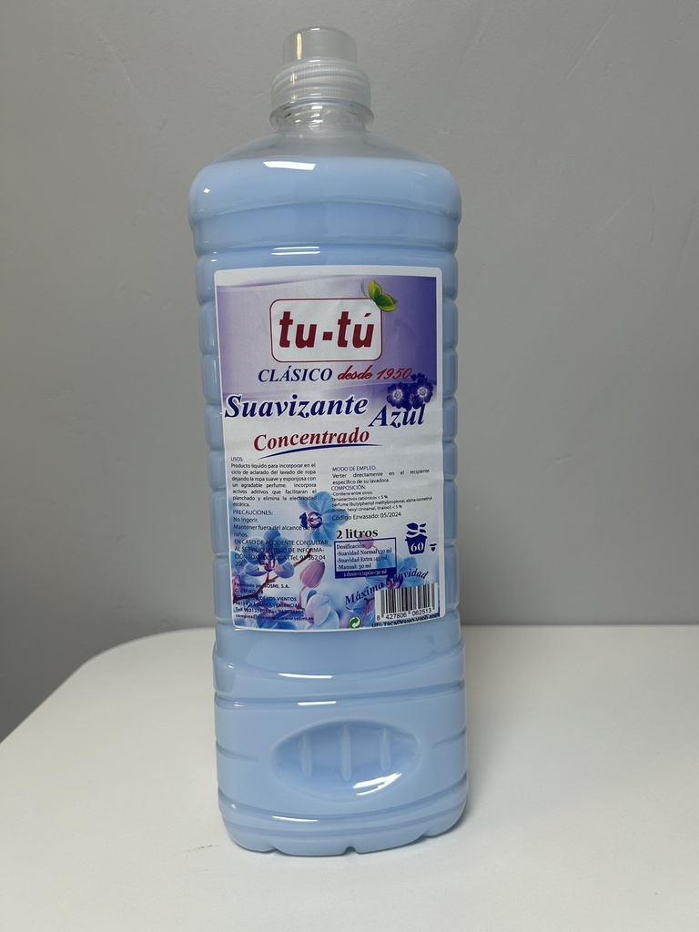 SUAVIZANTE CONCENTRADO TU-TU AZUL 2L CAJA 8 UDS