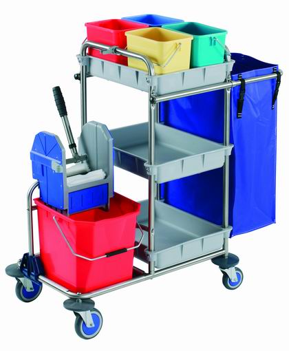 MOD 565/25LT CARRO DE ACERO INOX CON 3 BANDEJAS