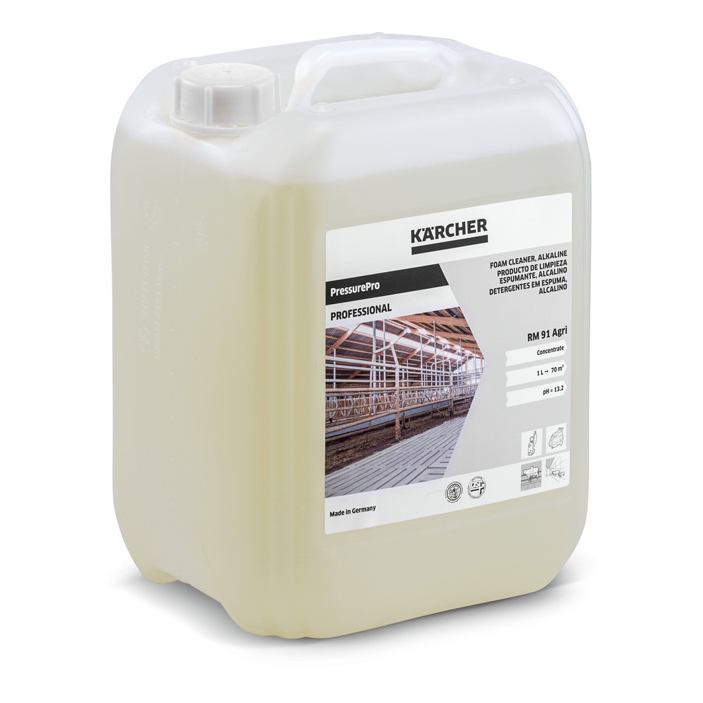 PressurePro detergente espumante alcalino RM 91 Agri, 10l, Karcher, Ref. 6.295-654.0