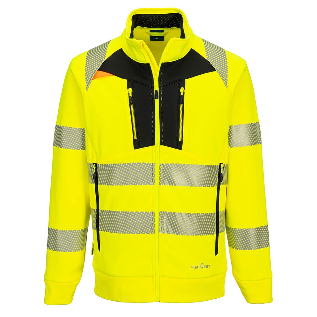 DX477 - Sudadera con cremallera DX4 Hi-Vis Funnel Neck Zipped