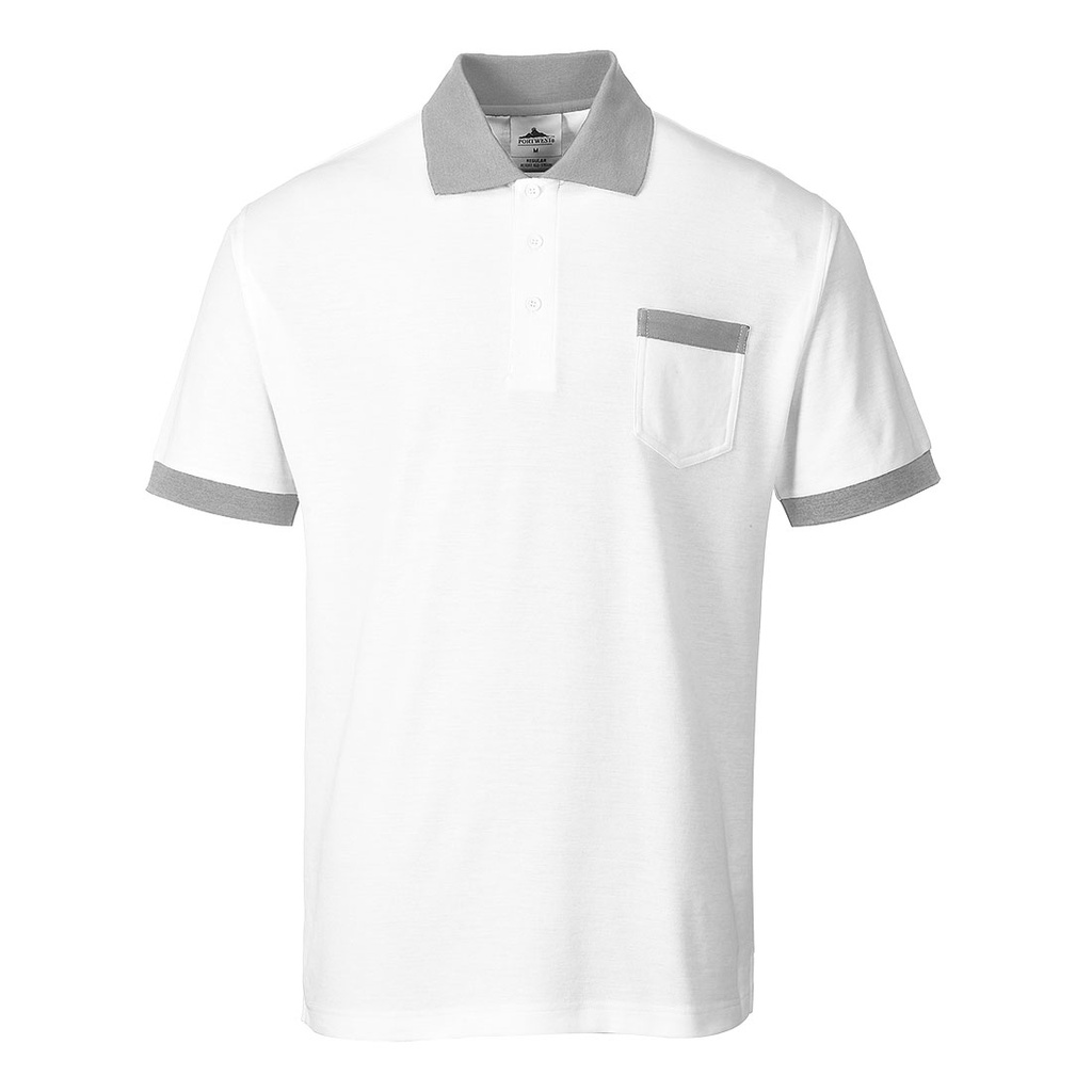 KS51 - Polo PINTOR Pro Blanco/Gris Talla S