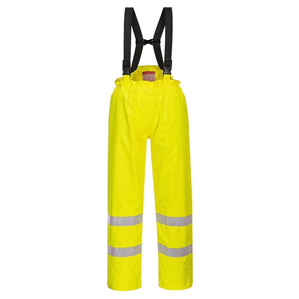 S781 - Pantalón de alta visibilidad con forro, resistente a la llama y antiestático Bizflame Lluvia