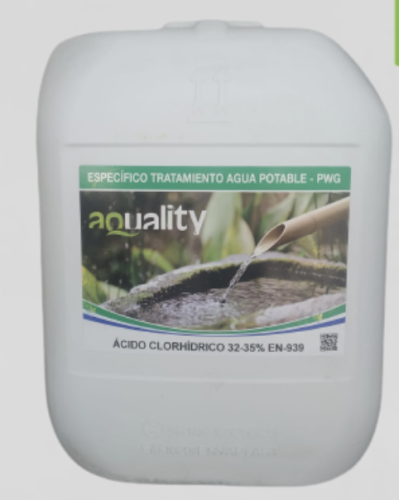 ACIDO CLORHIDRICO 32-35%  EN 939 24 KGS PARA AGUA CONSUMO HUMANO 