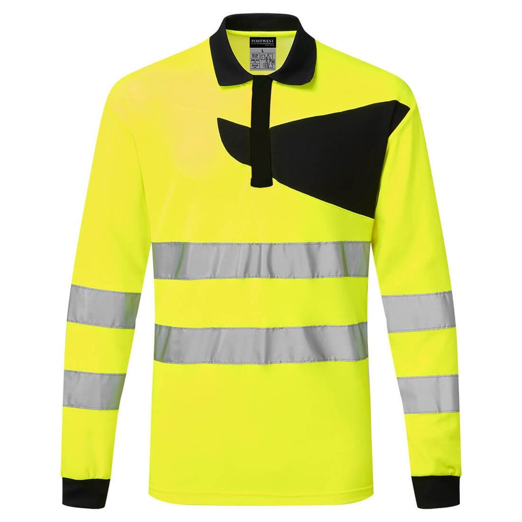 PW220 - Polo de alta visibilidad PW2 Hi-Vis, de manga larga