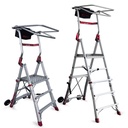 PLS-COMPACT | Escalera plegable con amplia plataforma y altura regulable 