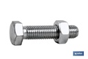 Tornillo con cabeza hexagonal + tuerca DIN-933/934