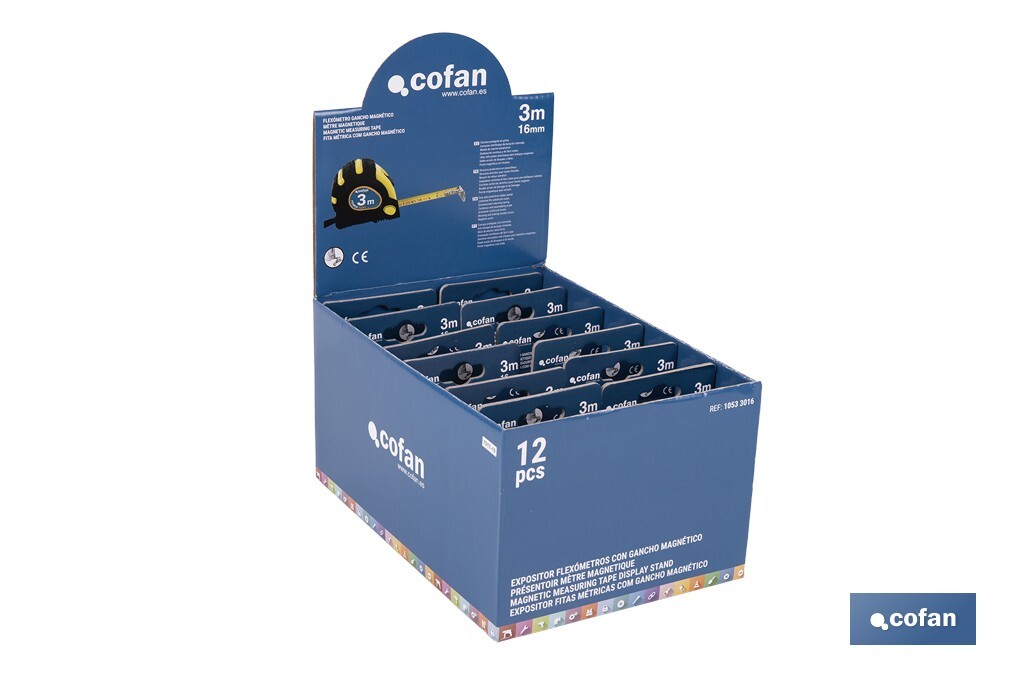 Expositor para flexómetros magnéticos de Cofan