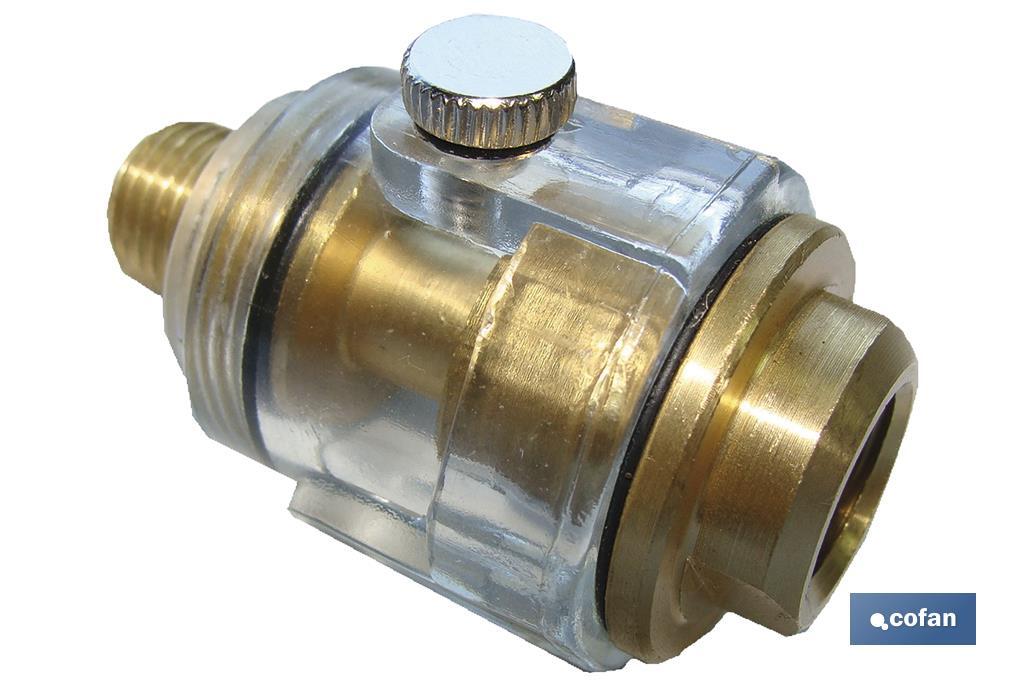 Filtro lubricante para engrase herramientas neumáticas con rosca 1/4
