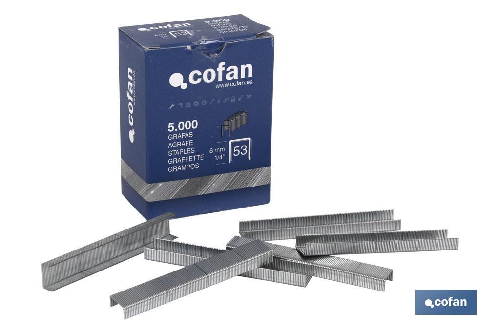 Caja de grapas 5.000 Uds. nº 53 11.5 x Ø 0.60 x 0.75 mm