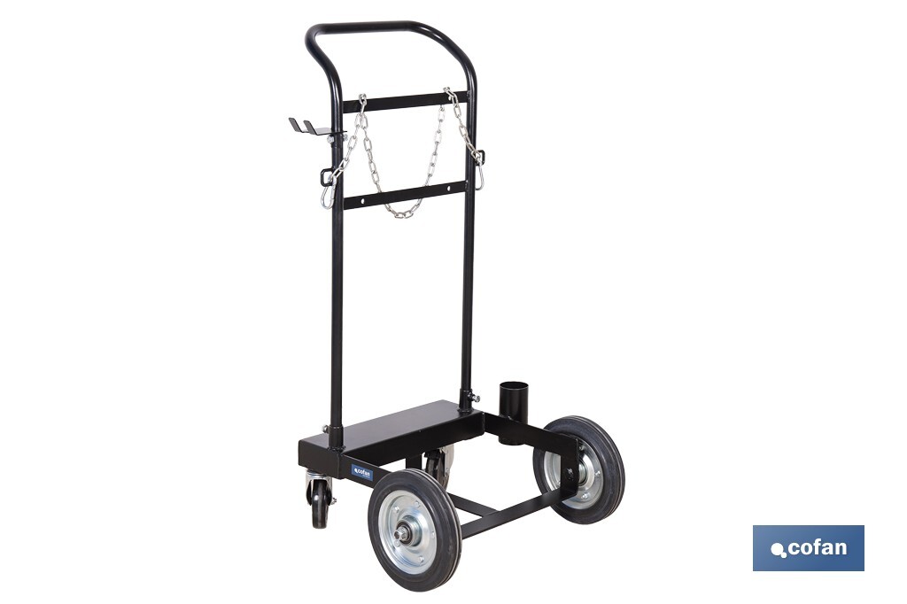 Carro portabidones de acero con ruedas antipinchazo